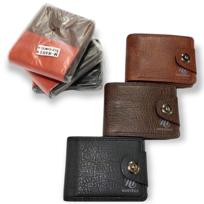Dompet Pria Lipat Mortega Kancing M-8402 || Dompet Kukit PU Import-1