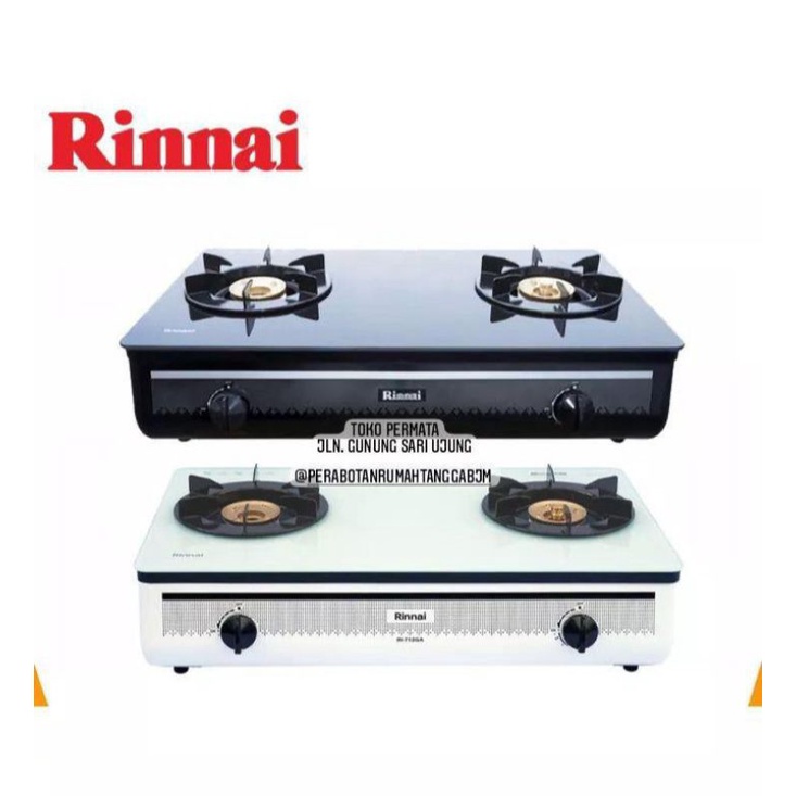 Jual Rinnai Kompor Gas 2 Tungku Tipe Ri 712 Ga B Ri 712 Ga W Body Kaca Indonesia Shopee Indonesia