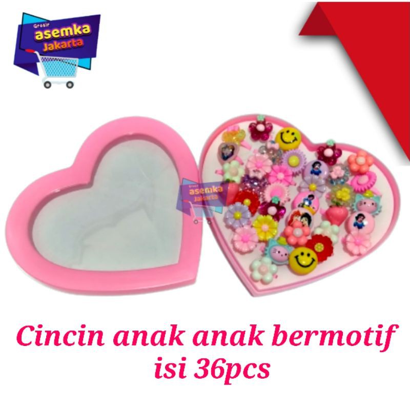 Cincin Anak 36pcs Kemasan Bok Motif Love Grosir