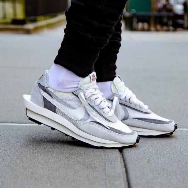 sacai x nike white grey