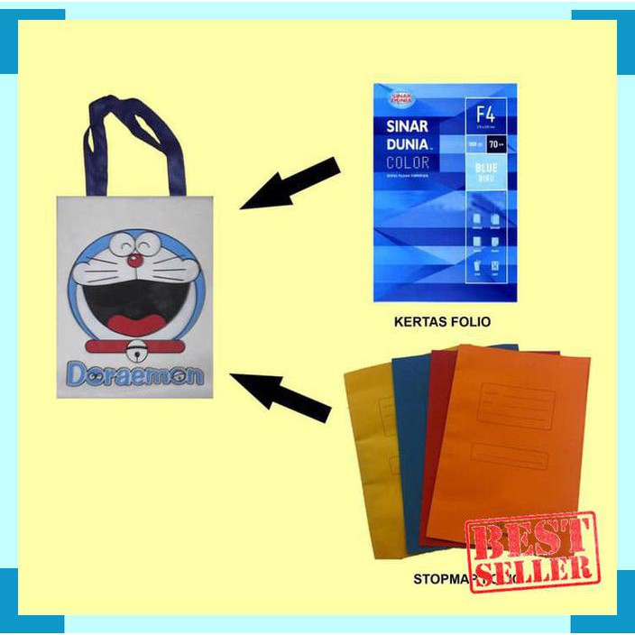 PROMO GOODY BAG TAS EMOTICON DORAEMON SOUVENIR ULTAH ANAK ULANG TAHUN KOLEKS BAGUS