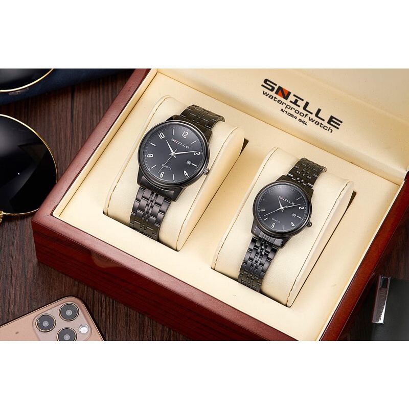 JAM TANGAN COUPLE SNILLE N 1055 ANTI AIR-JAM TANGAN KULIT-JAM TANGAN FASHION