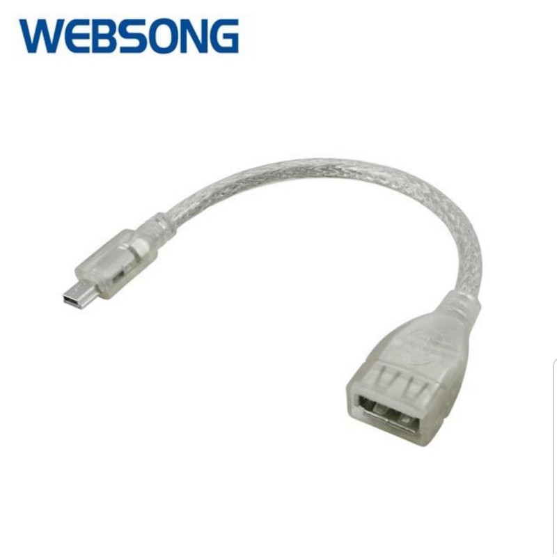 Kabel mini USB 5P Male to USB A Female OTG 20CM High Quality WEBSONG