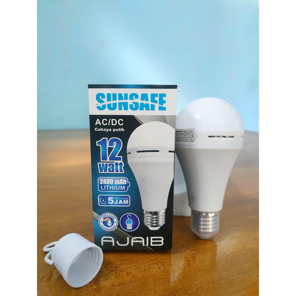 Sunsafe Lampu Emergency 12 Wat Lampu Bohlam Cahaya Putih Beli 2Gratis1