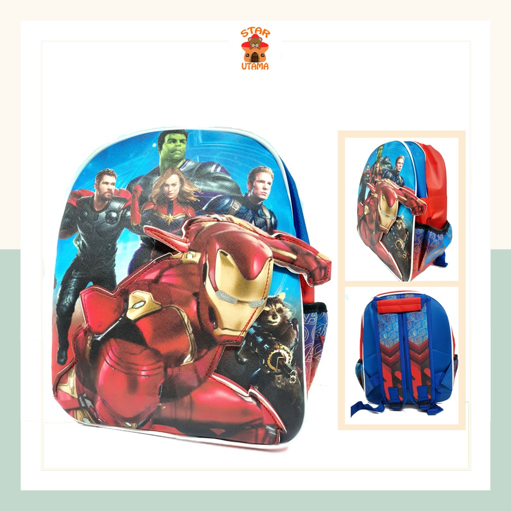 Tas Ransel Sekolah Anak Laki-Laki ukuran TK Ransel Avengers Batman Super hero Makassar