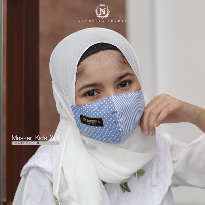 MASKER POLKA STRIP MASKER KIDS MASKER ANAK By NADHEERA LUXURY