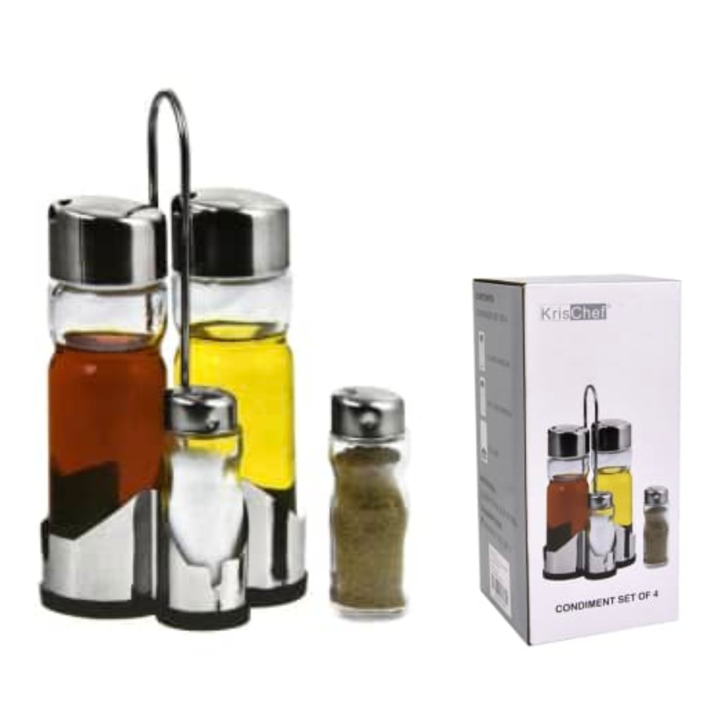 ACE Krischef CONDIMENT Set 4 Pcs Tempat Bumbu Dapur Tempat Minyak Botol Minyak