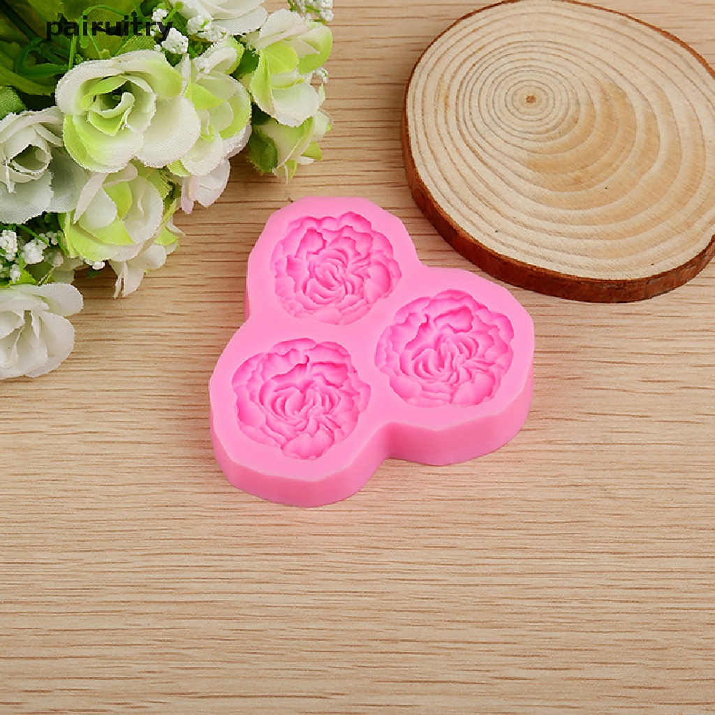 Cetakan Kue Bentuk Bunga Peony Bahan Silikon Untuk Dekorasi Pernikahan