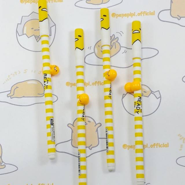 4 dan 12pcs Pena Lazy Gudetama, Pen Pulpen Bolpen Gelpen Karakter Lucu