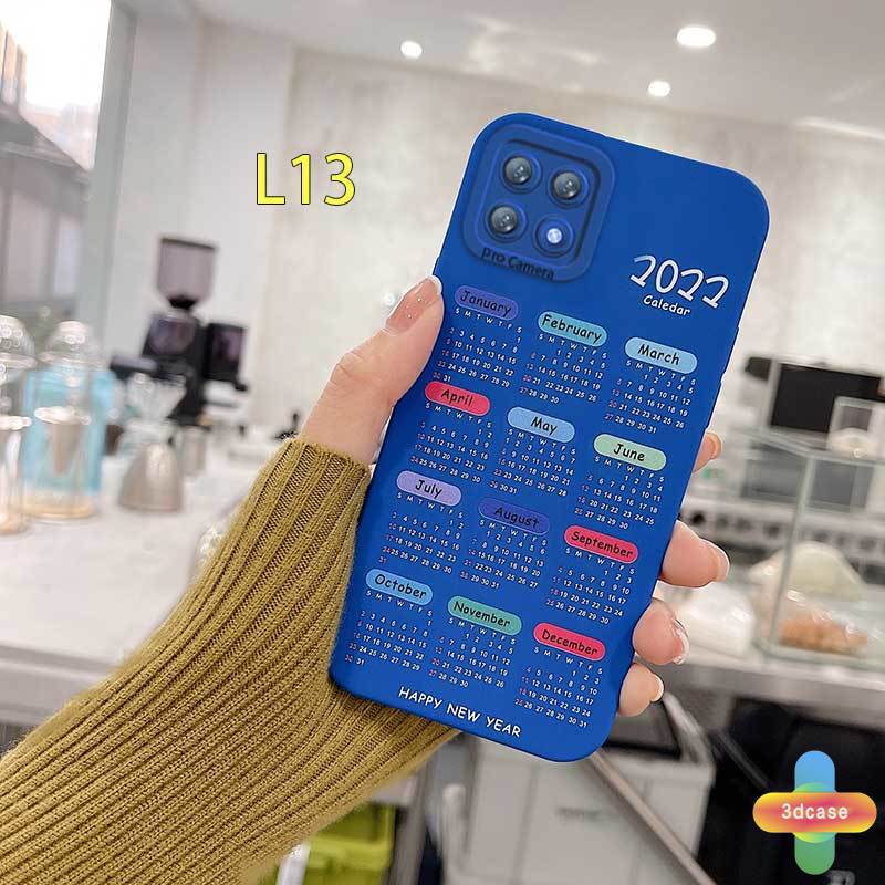 2022 Klein Blue Calendar Soft Case Realme 5i 5 7i C11 2021 C21Y C15 C21 C25 C20 C12 C3 C25S 5S 6i C17 C1 C25Y C2 C3i C20A realme Narzo 20 10 10A 20A 30A Soft TPU Shockproof Back Cover