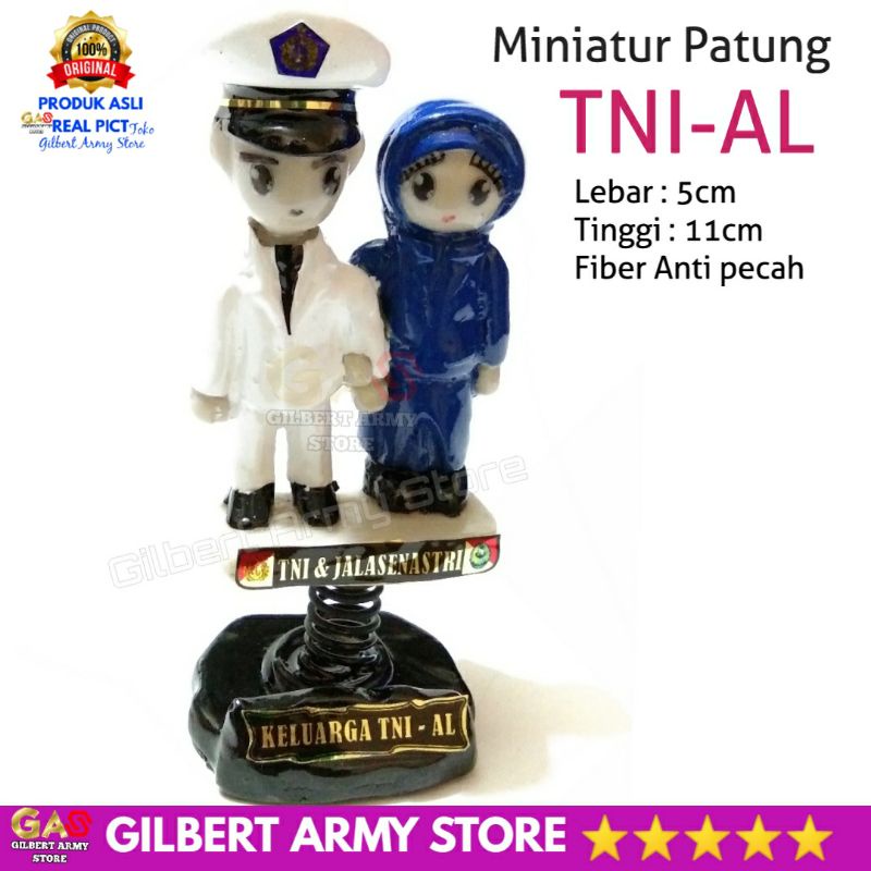 Miniatur Patung Tni Al Couple Pasangan Dashboard Mobil Pajangan Kado Unik Lucu Angkatan Laut Jalasenastri putih biru Pet Pdu