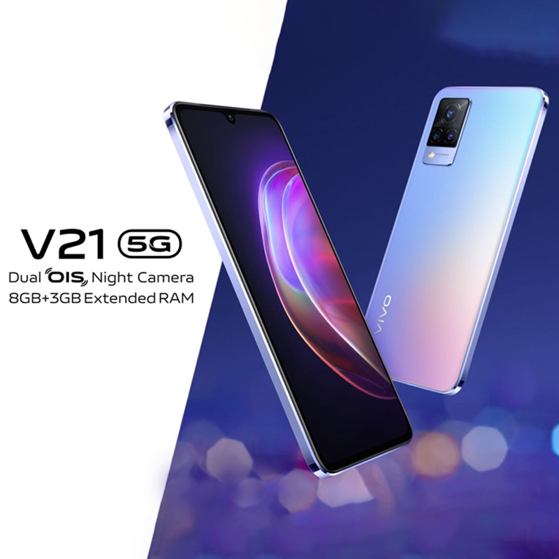 Vivo V21 5G RAM 8GB + 3GB Extended RAM ROM 128GB 33W Fast Charging 6.44-inch 44MP Super Night Selfie, NFC Multifunctions 100% Original Garansi Resmi