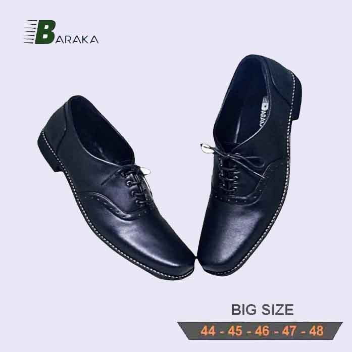 Sepatu Pantofel Pria Kaki Jumbo Besar Big Size 44-45-46-47-48 Kulit Hitam