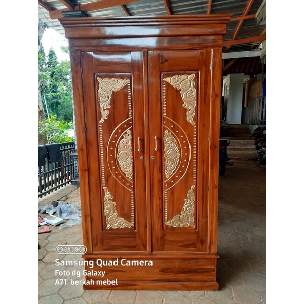 Jual Lemari Kayu Jati Murah Lemari Pakaian Kayu Jati 2 Pintu Lemari