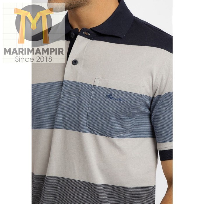 Marimampir Hassenda Kaos Salur Pria - Ryder - Grey - S