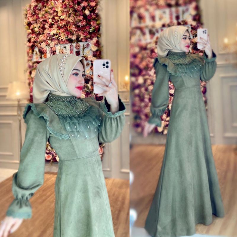 shellasaukia dress raya suede
