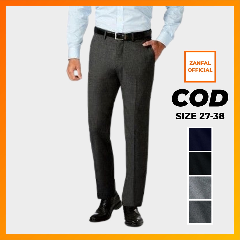 Celana Kantor Formal Pria Slimfit Celana Bahan Pria Formal Kasual Size 27 Sampai 38