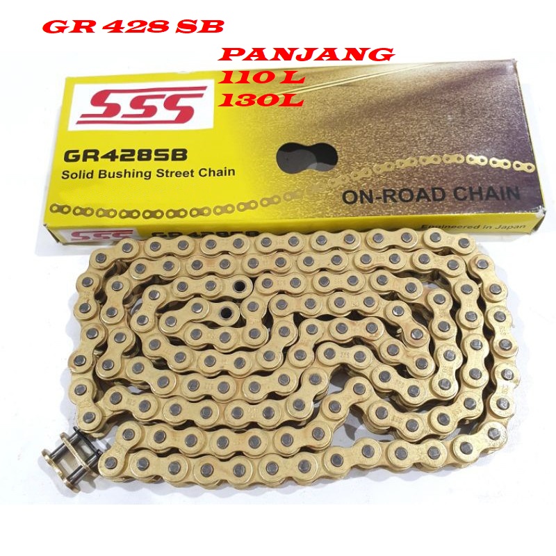 RANTAI SSS 428 130L 110L GR428SB UNTUK SEMUA JENIS MOTOR RANTAI RACING TRIPEL S GR 428SB