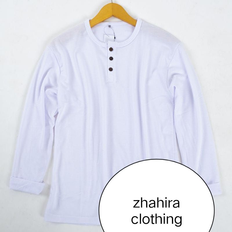 Kaos Polos Kancing Lengan Panjang Pria / Baju Polos Pria / Kaos Kancing Depan / Kaos  terbaru