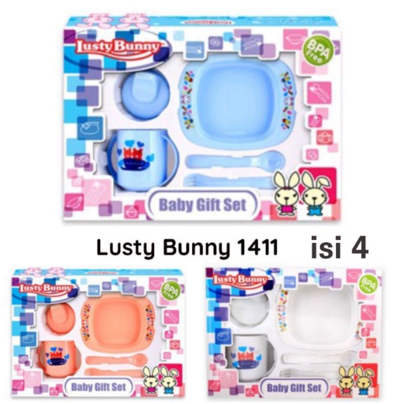 Free bubble warp. SNI Lusty bunny Feeding Gift Set Alat Makan Bayi mangkok sendok garpu gelas GL 1294 1286 LB 1404 1411 1419 1383 1842 1331 1364 1424