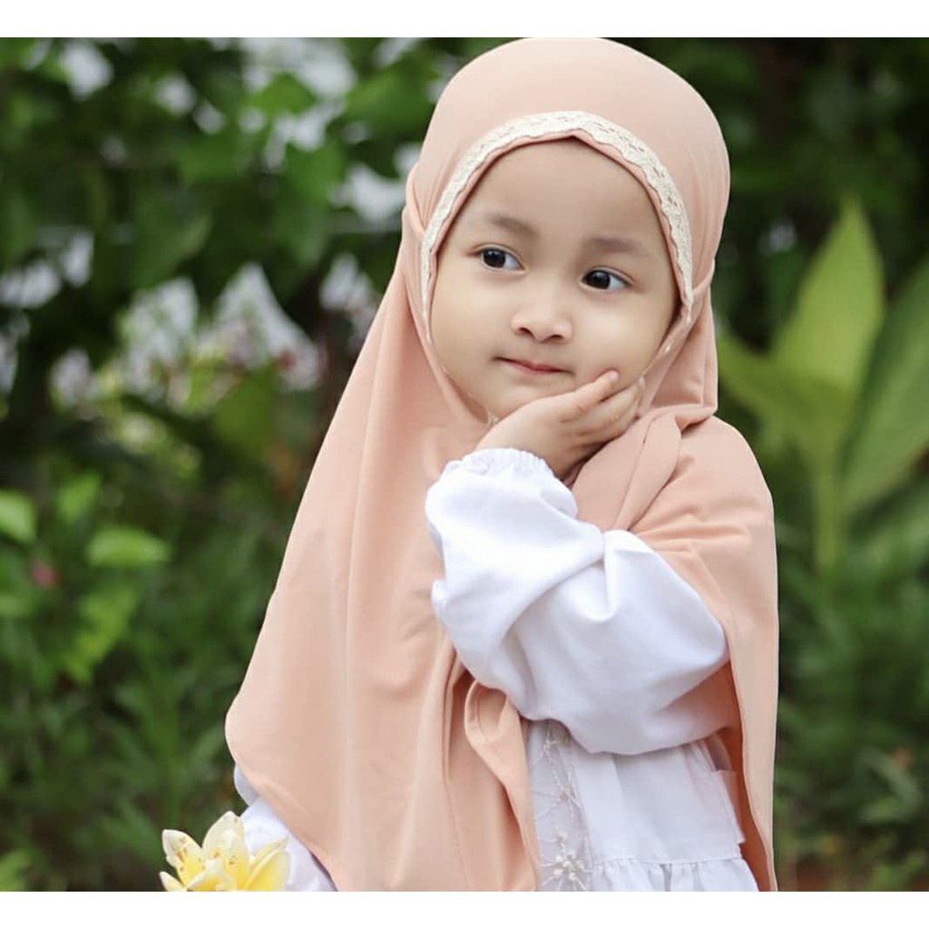 Bergo Renda Anak Maryam Jilbab Kerudung / Anak Kids Renda Kepala Pusatgrosir_solo KIDS BERGO RENDA PREMIUM ORIGINAL ANAK