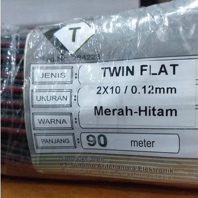 Kabel Listrik NYZ hitam merah similar SINAR 2x10 Kabel Audio Serabut 100m