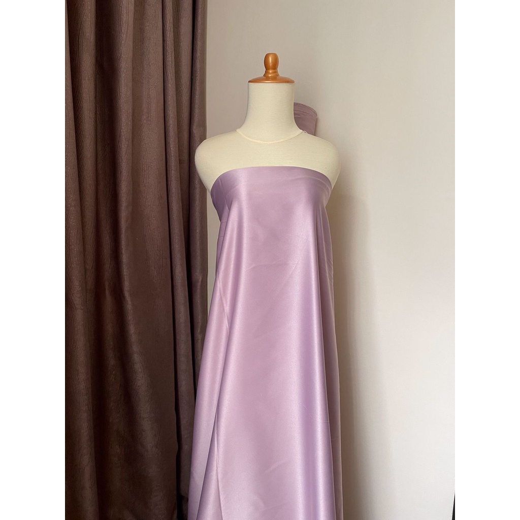 Bahan Kain Satin Velvet Premium Warna Lilac Muda Soft Light Lilac