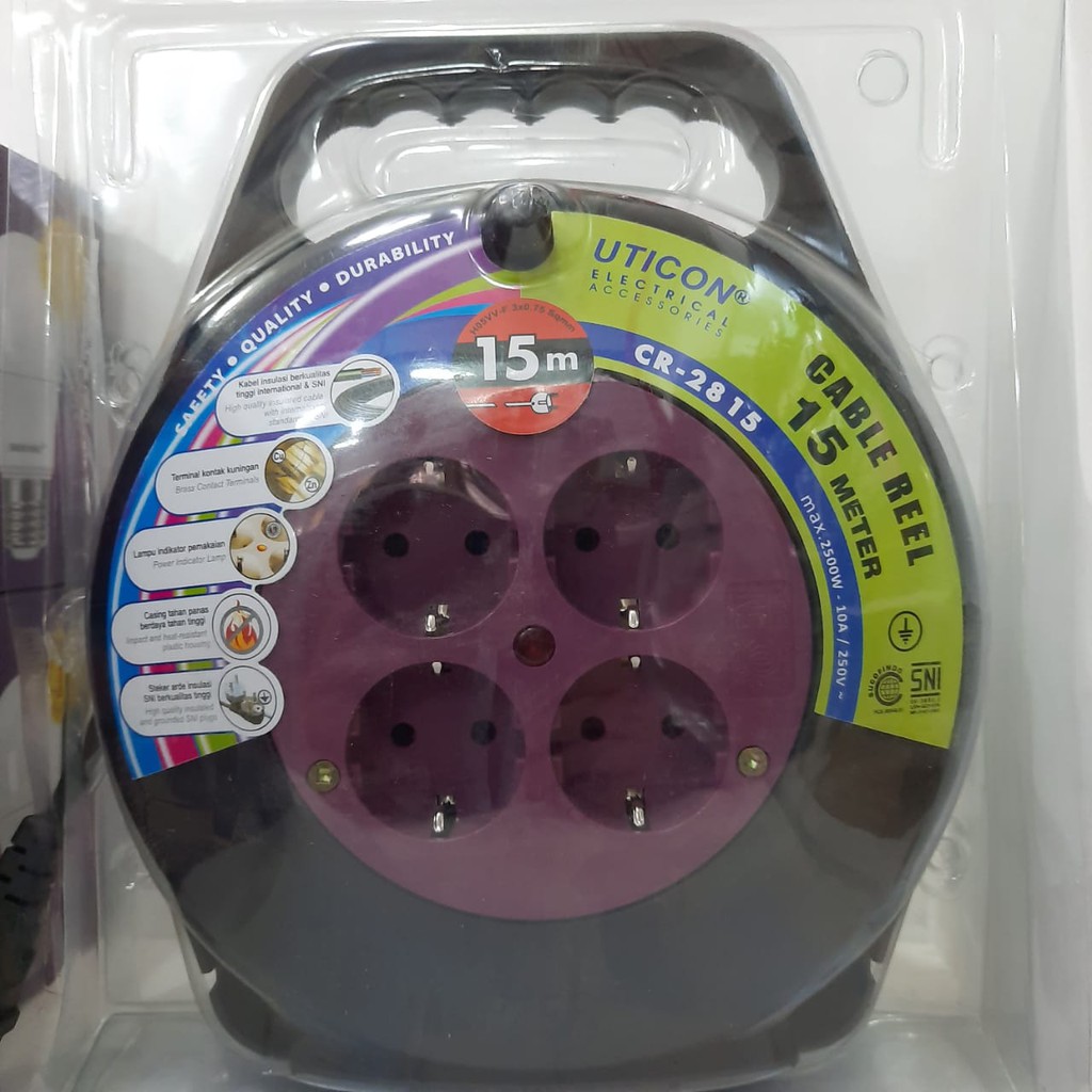 STOP KONTAK ROLL KABEL 15 METER UTICON CR-2815