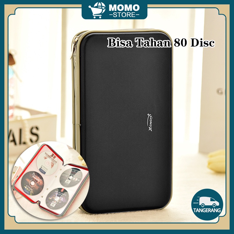 丨Bisa Tahan 80 Disc丨Tas Penyimpanan CD-DVD Bahan Kulit / CD-DVD Bag / Tas Kaset DVD-CD