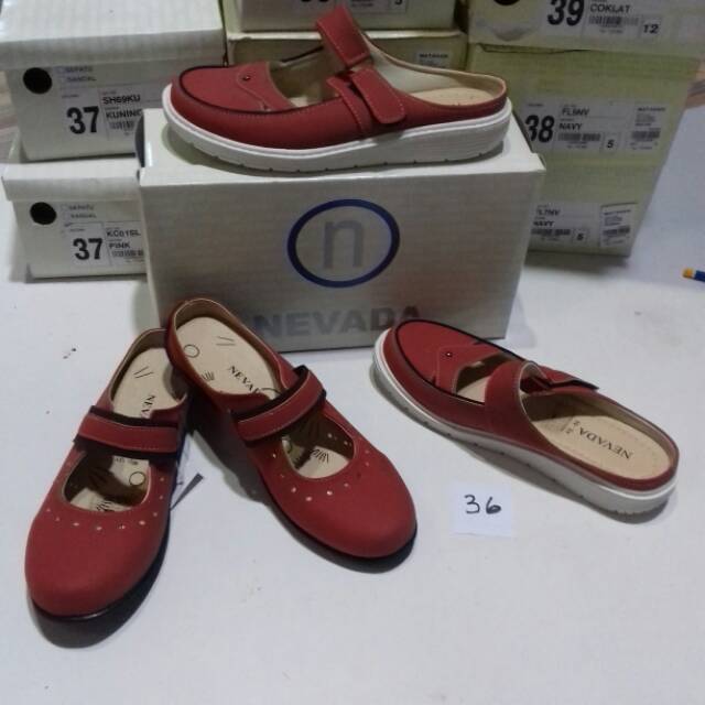 36 flat shoes nevada sepatu slop wanita branded matahari