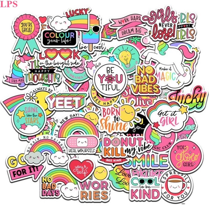 

LPS STICKER GOOD VIBES 55 PCS STICKER TUMBLR STICKER KOPER HP SEPEDA HELM