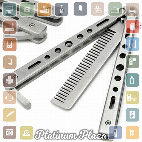 KNIFEZER S23100rfly Balisong Training Knife CS GO - LF-9898 - Silver`22OH5J-