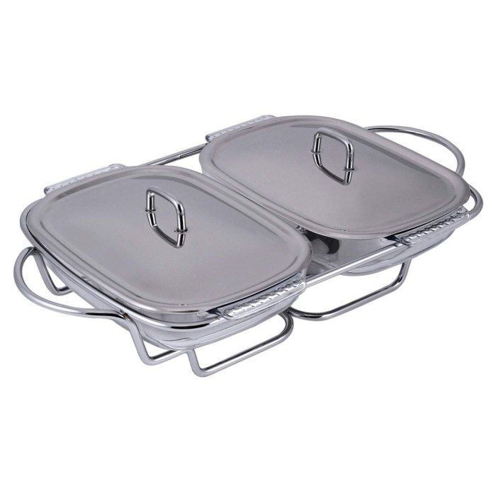 Tempat Saji - Wadah Saji Makanan Prasmanan Kaca Pyrex 2X1.5Ltr Food Warmer Batam