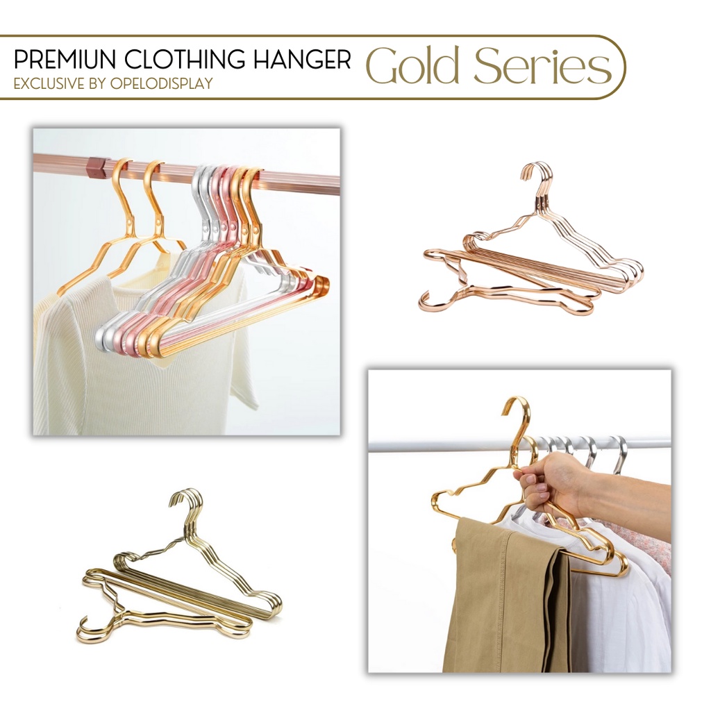 HANGER PREMIUM DEWASA ALUMINIUM ALLOY TRIVA  GOLD SERIES