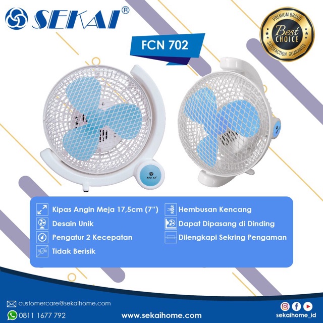 Kipas Angin 2in1 7 inch Fancy Fan FCN 702 Sekai