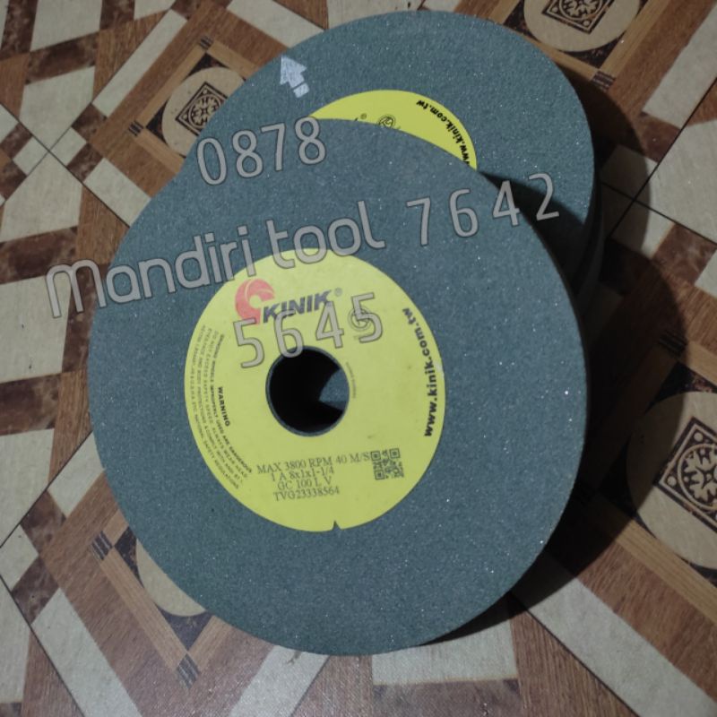Mandiri / Batu Gerinda Duduk Kinik 1A 8" x  1" x 1 1/4" GC 100 LV Kinik (205 mm)