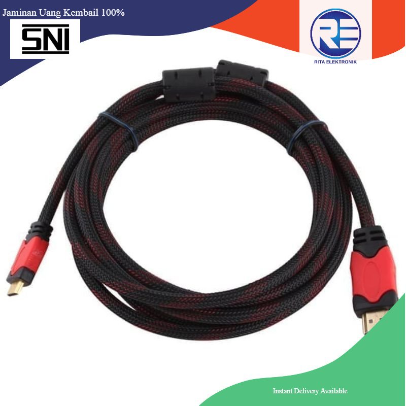 KABEL HDMI 1.5M 3M 5M SERAT JARING