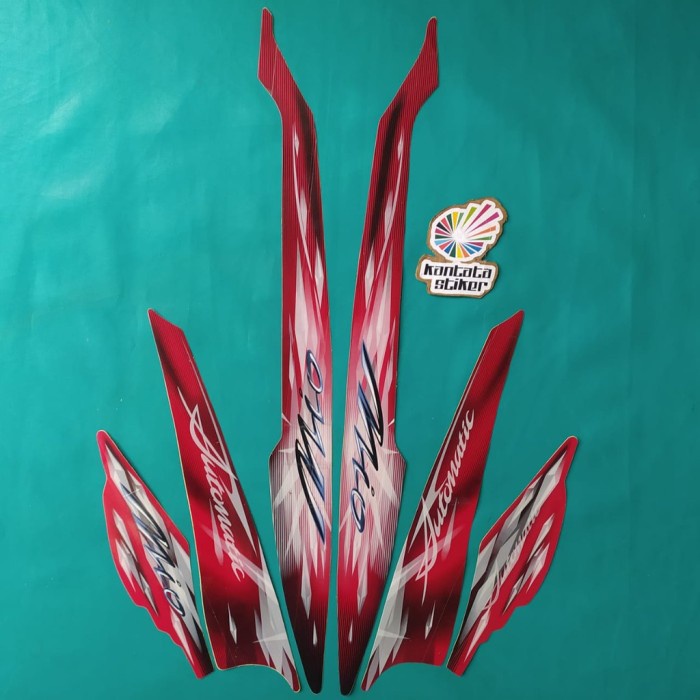 Stiker striping motor Mio Sporty 2009 Merah