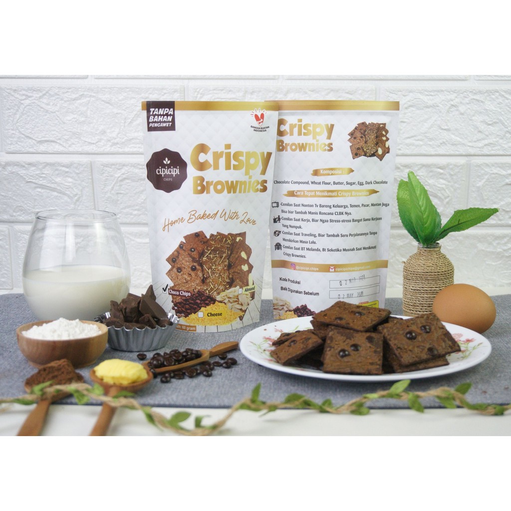 Crispy Brownies CipiCipi chips Choco Chip Topping (Cemilan / Snack)