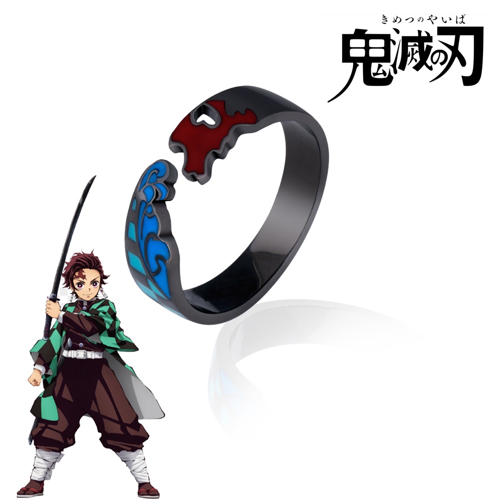 Cincin Cosplay Anime Demon Slayer Kimetsu No Yaiba Tanjirou Vision Adjustable Untuk Pria Dan Wanita