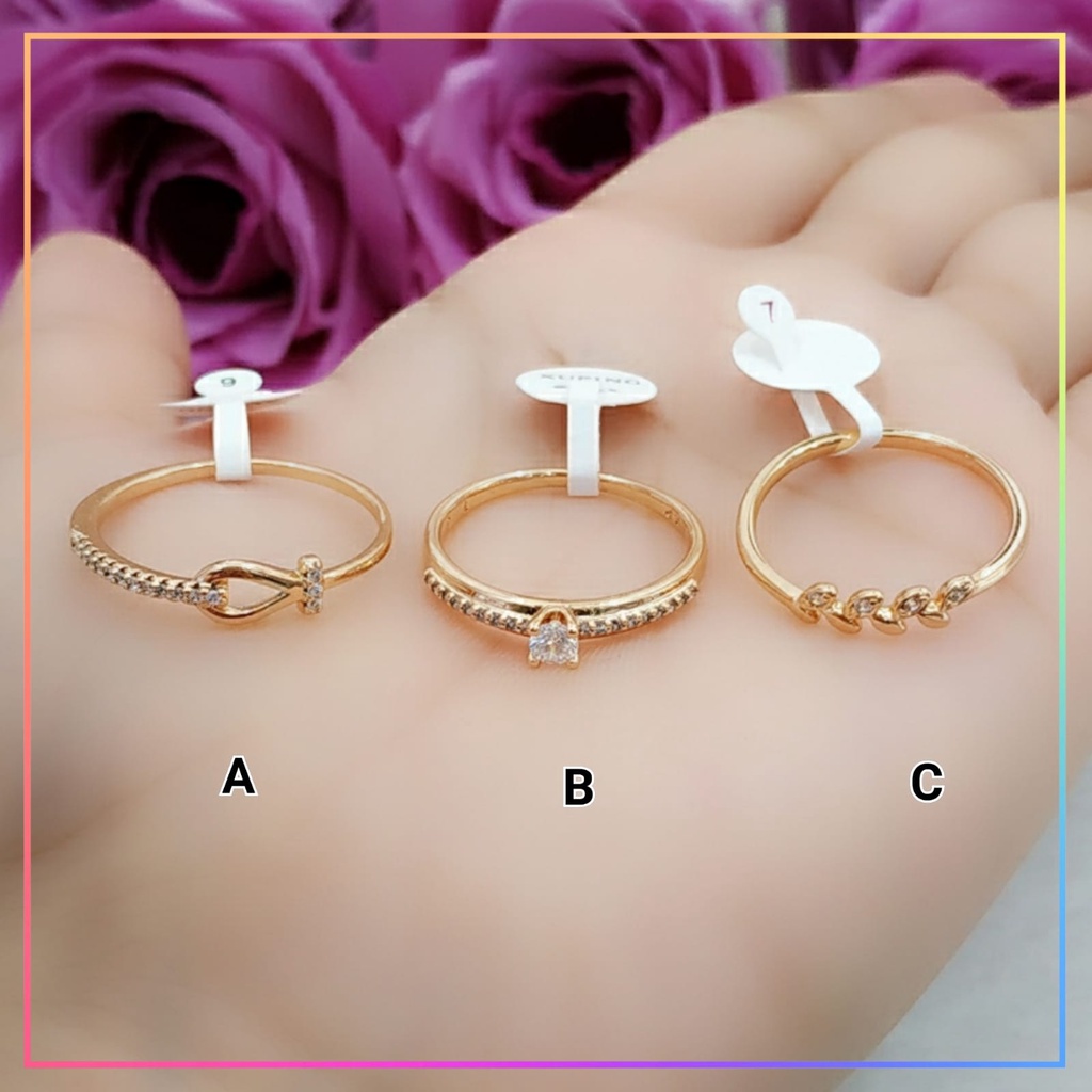 Cincin xuping cincin dewasa premium ori xuping permata kilau love panah elegan perhiasan wanita lapis emas gold A171