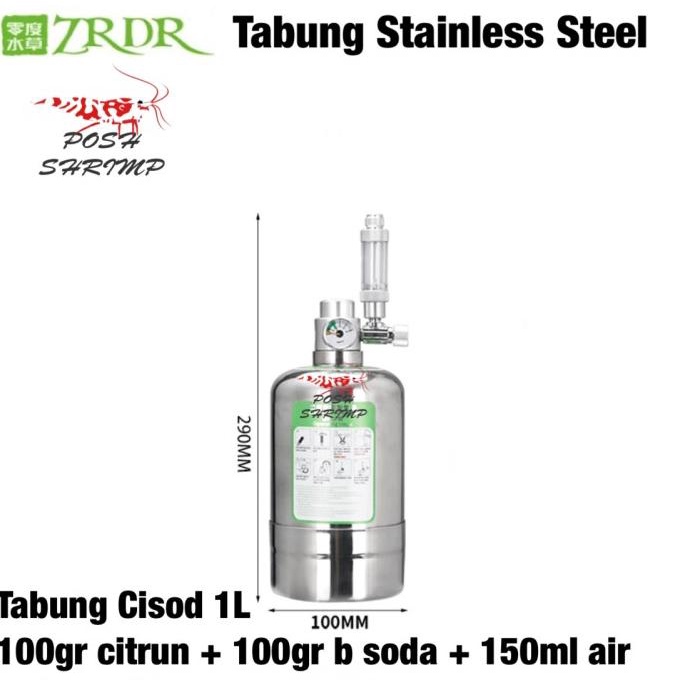 Tabung 1L CO2 Generator Diy Kit Cisod Non Selenoid / Regulator CO2