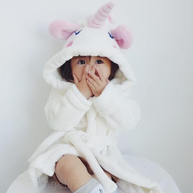 Unicorn kimono handuk berenang winter mantel tidur musim dingin salju