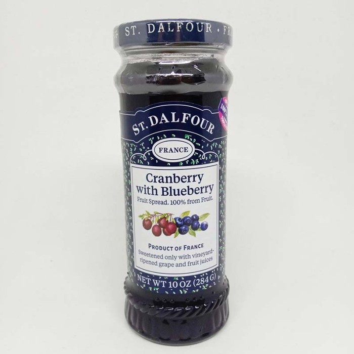 

ST DALFOUR CRANBERRY & BLUEBERRY JAM 284 G - Selai Olesan