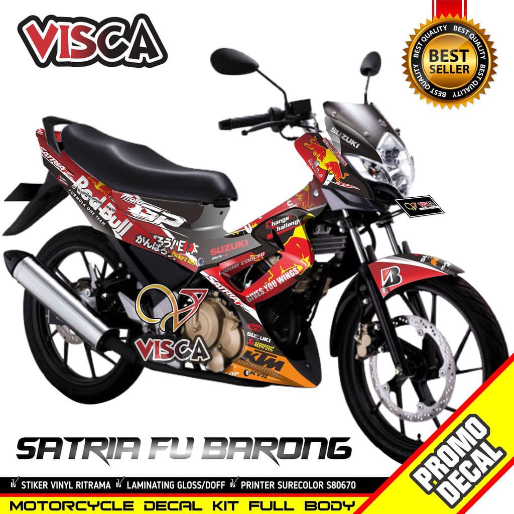 Decal Satria FU Barong Striping Satria Fu Barong Stiker Motor Fu Barong Redbul Racing
