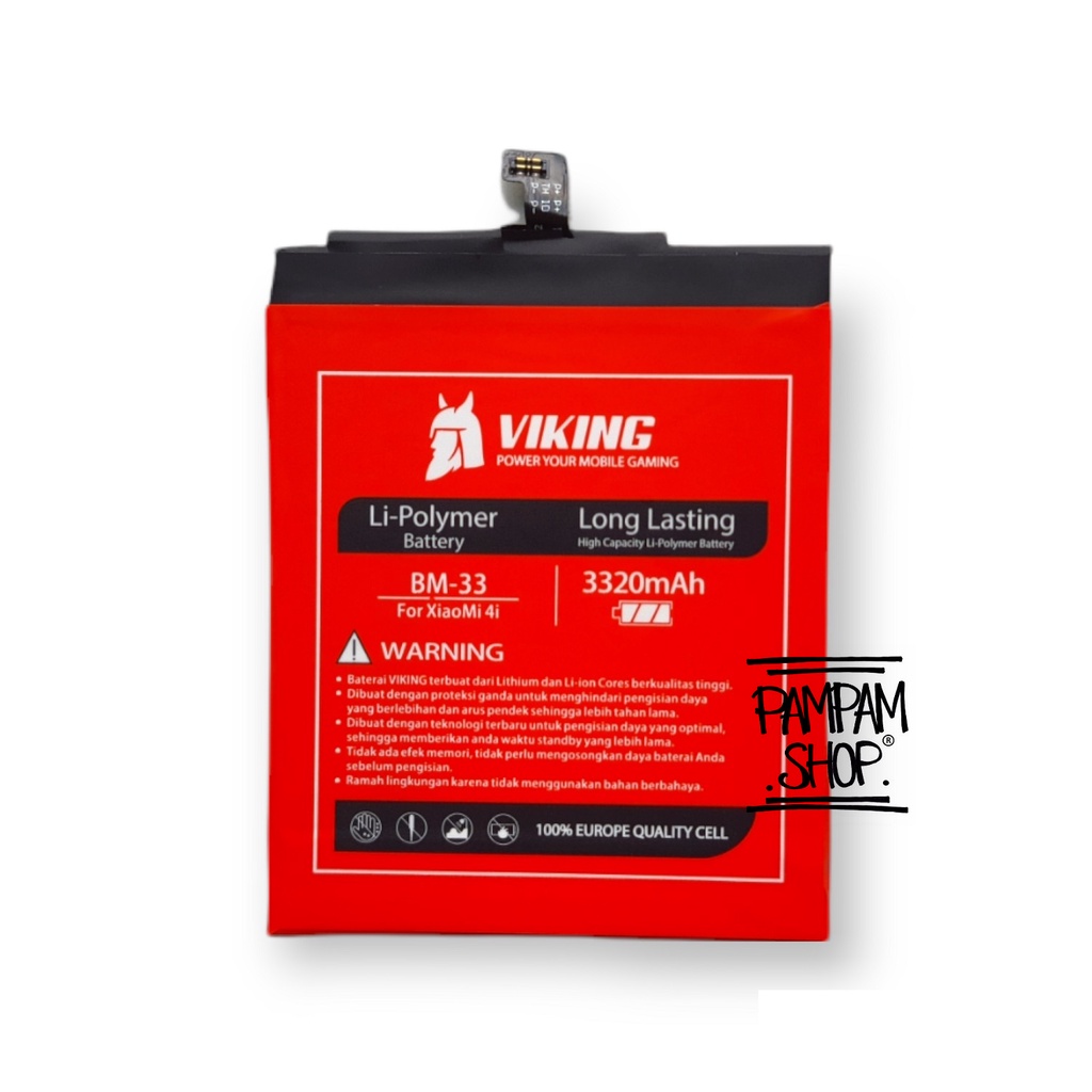 Baterai VIKING Double Power Original XiaoMi BM33 Mi4i Batre Batrai Battery Ori BM 33 Xiao Mi 4i