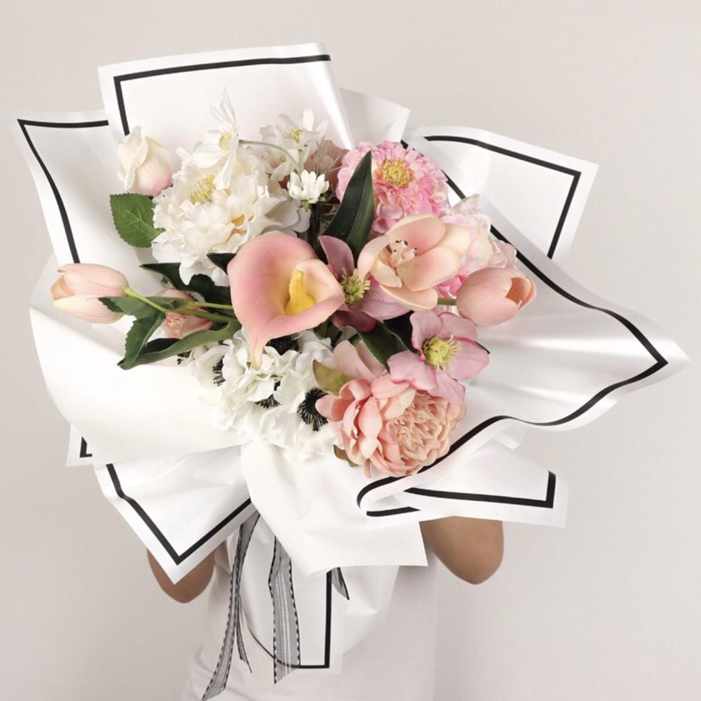 

Wt3Code [5 Lembar] Flower Wrap Monochrome / Cellophane - FWMA(terbaru)M3N1