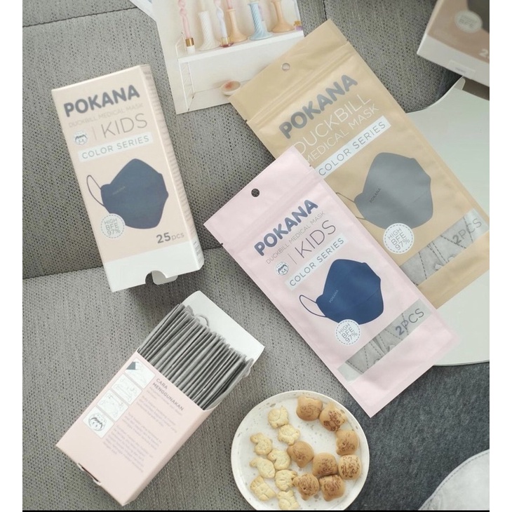 MASKER POKANA DUCKBILL KIDS | ISI 2 MASKER EARLOOP 4PLY | FACE MASK MEDIS VIRAL ARTIS KF94 MURAH