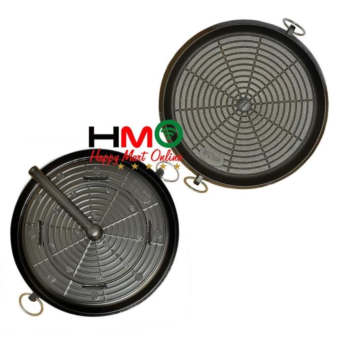 ```````] BBQ Round Grill Pan Teflon Pemanggang Panggangan Kompor Q2-8930