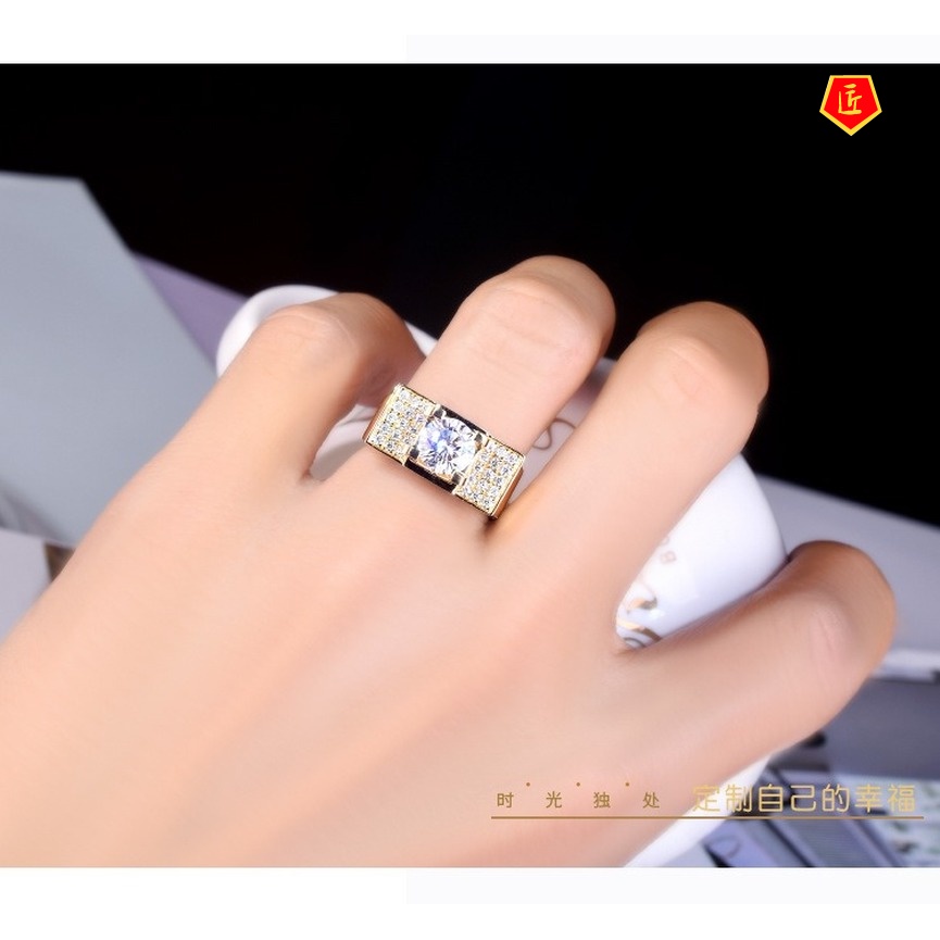 [Ready Stock]Noble Domineering 1 Karat Moissanite Ring Creative